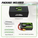 OVONIC 5s Lipo Battery 100C 1550mAh 18.5V Lipo Battery with XT60 Connector for RC FPV Racing Drone Quadcopter