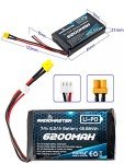 RADIOMASTER SoloGood 7.4V 2S 6200mAh Large Capacity Rechargeable Lipo Battery with XT30 JST-XH Connector Compatible Boxer TX16S Transmitter RC Car Drone Controller