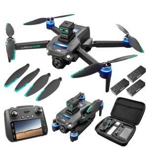 Drones with Camera for Adults 4K, GPS UHD Drone, 5G Remote Controller with Screen, One Key Return, Dual Camere, 3rd Gear Speed, Optical Flow Mode and Obstacle Avoidance, Drone for Beginners (Black)