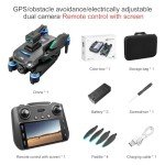 Drones with Camera for Adults 4K, GPS UHD Drone, 5G Remote Controller with Screen, One Key Return, Dual Camere, 3rd Gear Speed, Optical Flow Mode and Obstacle Avoidance, Drone for Beginners (Black)