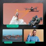 Drones with Camera for Adults 4K, GPS UHD Drone, 5G Remote Controller with Screen, One Key Return, Dual Camere, 3rd Gear Speed, Optical Flow Mode and Obstacle Avoidance, Drone for Beginners (Black)