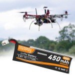 Crazepony 6pcs 1S Battery BT2.0 3.8V 150C 450mAh 1S Lipo Battery with BT2.0 Connector for 1S FPV Tiny Whoop 1S Brushless Whoop Drone