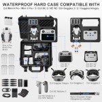 Lekufee Portable Waterproof Hard Case for DJI Mini 4 Pro/3 Pro/3 Drone, RC 2/RC N3/N2, Goggles 2/3/Integra, RC Motion 2/3 and Accessories(Case Only)