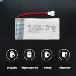 2 Pcs 3.7V 500mAh 25C 752040 Rechargeable Lipo Battery with USB Charger for Syma X5C cheerson CX30 skytech M68 BBS 868 Quadcopter RC Drone Spare Parts