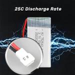 2 Pcs 3.7V 500mAh 25C 752040 Rechargeable Lipo Battery with USB Charger for Syma X5C cheerson CX30 skytech M68 BBS 868 Quadcopter RC Drone Spare Parts