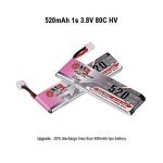 GNB 4pcs 520mAh 1S LiPo Battery 80C HV 3.8v LiHV Battery JST-PH2.0 Connector Upgraded for Inductrix FPV Racing Drone Like EMAX Tinyhawk 2 etc