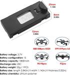 3.7V 1800mAh Li-po Batteries(3PCS) for E88 E88PRO E88MAX E525 E99 E99PRO P1 P5PRO K3 S1 P8 RC Drone