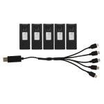 ciciglow 3.7V 1800mah Lithium Battery, 5Pcs Drone Lithium Battery with Charging Cable for E88 E88PRO LsE525 E525 PRO Remote Control Aircraft