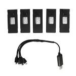 ciciglow 3.7V 1800mah Lithium Battery, 5Pcs Drone Lithium Battery with Charging Cable for E88 E88PRO LsE525 E525 PRO Remote Control Aircraft