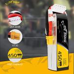 Gens ace Tattu 4S Lipo Battery 14.8V 450mah 75C Lipo Battery XT30 Plug for H Frame Mini RC Racing Drone FPV