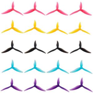 HOPLEX 20PCS Drone Props Propeller Gemfan Hurricane 51477 Smooth FPV Racing Props 5.1inch 3-Paddle Propeller CW CCW Props with 5mm Mounting Hole for 2206-2407 Motor for FPV Racing Drone