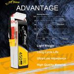 Gens ace Tattu 4S Lipo Battery 14.8V 450mah 75C Lipo Battery XT30 Plug for H Frame Mini RC Racing Drone FPV