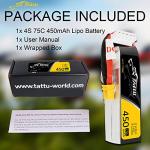 Gens ace Tattu 4S Lipo Battery 14.8V 450mah 75C Lipo Battery XT30 Plug for H Frame Mini RC Racing Drone FPV