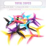 HOPLEX 20PCS Drone Props Propeller Gemfan Hurricane 51477 Smooth FPV Racing Props 5.1inch 3-Paddle Propeller CW CCW Props with 5mm Mounting Hole for 2206-2407 Motor for FPV Racing Drone