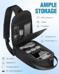 PEKREWS Air 3S Case, Portable Drone Bag Compatible with DJI Air 3, Travel Drone Backpack for DJI RC 2/N3/N2 Remote Controller, Sturdy Waterproof RC 2 Carrying Case for Fly More Combo Accessories