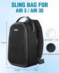PEKREWS Air 3S Case, Portable Drone Bag Compatible with DJI Air 3, Travel Drone Backpack for DJI RC 2/N3/N2 Remote Controller, Sturdy Waterproof RC 2 Carrying Case for Fly More Combo Accessories