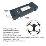 PUOO 3PCS 3.7V 500mAh Lithium Battery for E58 S168 JY019 Quadcopter Remote Control drone