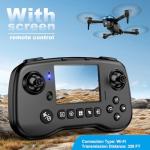 Drone with Camera - Drone with Screen on Controller for Beginners, Foldable Remote Control Quadcopter with Voice Gesture Control, 3D Flip, One Key Start, Emergency Stop, 2 Batteries, Easier to use