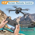 X-shop 4K GPS Drone with Camera for Adults, Brushless Motor, 4.5" HD Screen Remote with 2 Batteries 60 Min Flight, with SD Card, Foldable Quadcopter Under 249g, Auto Return, Follow Me, 3 Speed Mode