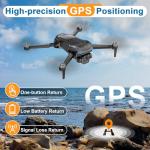 X-shop 4K GPS Drone with Camera for Adults, Brushless Motor, 4.5" HD Screen Remote with 2 Batteries 60 Min Flight, with SD Card, Foldable Quadcopter Under 249g, Auto Return, Follow Me, 3 Speed Mode