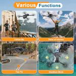 X-shop 4K GPS Drone with Camera for Adults, Brushless Motor, 4.5" HD Screen Remote with 2 Batteries 60 Min Flight, with SD Card, Foldable Quadcopter Under 249g, Auto Return, Follow Me, 3 Speed Mode