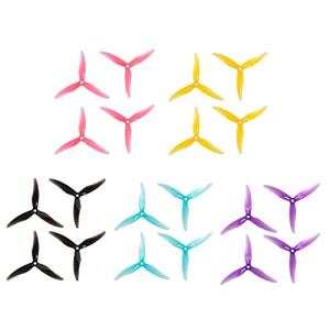Gemfan Hurricane 51477 5.1inch 3-Paddle Propeller CW CCW Props with 5mm Mounting Hole for 2206-2407 Motor for FPV Racing Drone (20PCS 3-Paddle Propellers)
