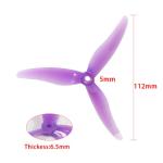 Gemfan Hurricane 51477 5.1inch 3-Paddle Propeller CW CCW Props with 5mm Mounting Hole for 2206-2407 Motor for FPV Racing Drone (20PCS 3-Paddle Propellers)