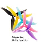 Gemfan Hurricane 51477 5.1inch 3-Paddle Propeller CW CCW Props with 5mm Mounting Hole for 2206-2407 Motor for FPV Racing Drone (20PCS 3-Paddle Propellers)