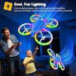 ALTITACO Drones for Kids with Cool Light, Kids Drone with 3D Flip, Altitude-Hold, Self-Rotation, Headless Mode, 3 Speed Modes, One-Click Take-Off/Landing, Mini Drone for Christmas, Beginners, Indoor