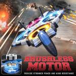 BEZGAR RC Plane for Kids | 2.4GHZ Brushless Drones with Camera, 6-axis Gyro Remote Control Airplane, 360° Flip Fighter Jet Toy, Toys for ages 8-13 with Colorful LED Navigation Lights Blue