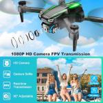 Drone with Camera, 1080P HD FPV Foldable Drone for Kids Adults beginners, Remote Control Quadcopter with Stable Hover, Gestures Selfie, Waypoint Fly, 3D Flips, One Key Start, 2 Batteries