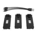 3PCS 3.7V 1800 mAh Li Battery for E88 E88Pro E100 E99 K3 K6 E89 P1 P4 P5, Quadcopter Parts Aircraft Model Drone Battery with 3 in 1 Charging Cable
