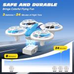 BlueFire Mini Drone for Kids Ages 6+, RC Drone with Fancy LED Light Show, 360° Flips, Altitude Hold, One-Key Take Off/Landing, 3 Speed Modes, Propeller Protection, Indoor Outdoor Toy Gift for Boys & Girls