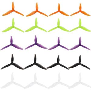 HOPLEX 20pcs FPV Drone Props Propeller: Gemfan Hurricane 51433 3-Blades 5.1x3.5 PC Props Compatible 2206-2306 Brushless Motor for RC Quadcopter FPV Racing/Freestyle Drone