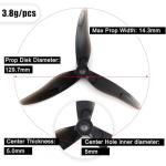 HOPLEX 20pcs FPV Drone Props Propeller: Gemfan Hurricane 51433 3-Blades 5.1x3.5 PC Props Compatible 2206-2306 Brushless Motor for RC Quadcopter FPV Racing/Freestyle Drone