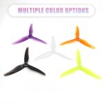 HOPLEX 20pcs FPV Drone Props Propeller: Gemfan Hurricane 51433 3-Blades 5.1x3.5 PC Props Compatible 2206-2306 Brushless Motor for RC Quadcopter FPV Racing/Freestyle Drone