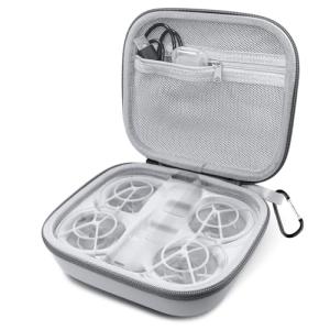 REYGEAK Carrying Case for DJI NEO,Portable PU Compact Bag,Waterproof Small Storage Case For DJI NEO Drone Accessories(Grey)