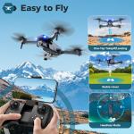 Drone with Camera, 1080P HD FPV Camera, One Key Take Off/Land, Altitude Hold, 360°Flip, Waypoint Flight, Gestures Selfie, Gravity Control, 3 Speed, 2 Battery, Mini Drone for Kids Beginners