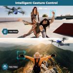 Drone with Camera, 1080P HD FPV Camera, One Key Take Off/Land, Altitude Hold, 360°Flip, Waypoint Flight, Gestures Selfie, Gravity Control, 3 Speed, 2 Battery, Mini Drone for Kids Beginners