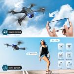 Drone with Camera, 1080P HD FPV Camera, One Key Take Off/Land, Altitude Hold, 360°Flip, Waypoint Flight, Gestures Selfie, Gravity Control, 3 Speed, 2 Battery, Mini Drone for Kids Beginners