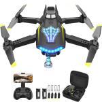 Flymevac Drone with Camera, Dual 720HD, Drone for Kids with Cool Lights, Cestures Control, Vertical Shooting, Waypoint Flight, Gravity Control, 3D Flip, 3-Speeds, Drones for Adults, Beginners, Kids