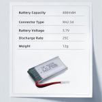 Tosiicop 3.7V 400Mah Lipo Battery - 5Pcs Drone Batteries with 5in1 USB Charger for Syma Q11 H99W H31 H6C H98 TR-C385 TR-P51 TR-F22 Quadcopter Parts Aircraft Drones Lithium Battery Rechargeable AT-96