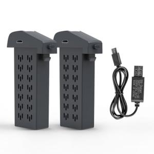 JAAY Generic Drone Battery 3.7V 1500mAh (2pcs) with USB Charging Cable for Hiturbo Drone