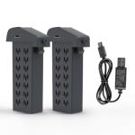 JAAY Generic Drone Battery 3.7V 1500mAh (2pcs) with USB Charging Cable for Hiturbo Drone