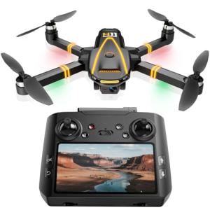 H11 GPS Drones with 4K Camera for Adults with HD Screen on Controller and Follow Me Mode,Long Flight Time and 5G Transmission,GPS Auto Return,Easy Start RC Quadcopter for Beginner and Kids,Under 249g