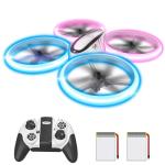 Q9s Drones for Kids,Cool RC Drone with Altitude Hold and Headless Mode,Hobby Quadcopter with Blue&Pink Light,2 Batteries and Remote Control,Birthday and Xmas Gifts Toys for Boys and Girls,Pink