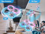 Q9s Drones for Kids,Cool RC Drone with Altitude Hold and Headless Mode,Hobby Quadcopter with Blue&Pink Light,2 Batteries and Remote Control,Birthday and Xmas Gifts Toys for Boys and Girls,Pink
