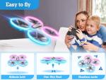 Q9s Drones for Kids,Cool RC Drone with Altitude Hold and Headless Mode,Hobby Quadcopter with Blue&Pink Light,2 Batteries and Remote Control,Birthday and Xmas Gifts Toys for Boys and Girls,Pink