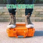 INNVO DJI Mini 3 Case - IP67 Waterproof Hard Shell Fits Mini 3/4 Pro Fly More Combo & All Accessories, 8-Battery Storage Adjustable Strap & Air Valve for Travel/Outdoor (Orange)