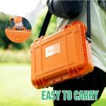 INNVO DJI Mini 3 Case - IP67 Waterproof Hard Shell Fits Mini 3/4 Pro Fly More Combo & All Accessories, 8-Battery Storage Adjustable Strap & Air Valve for Travel/Outdoor (Orange)